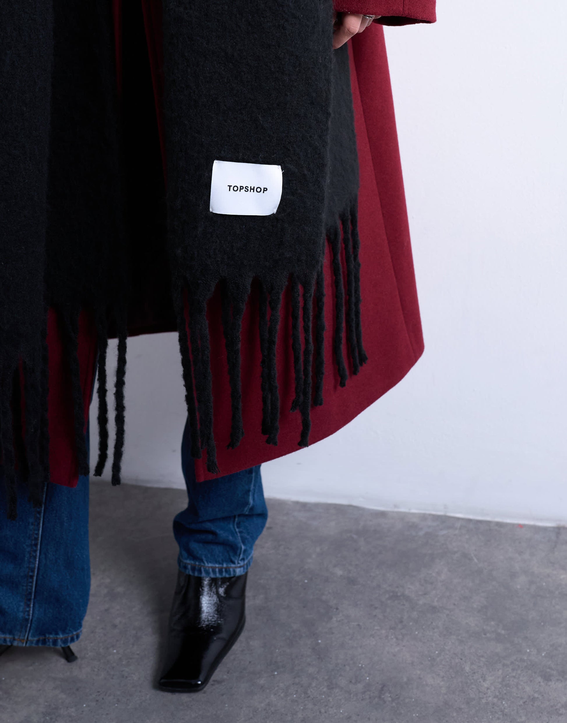 Topshop Sydney blanket scarf in black