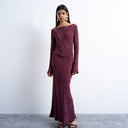 Topshop Midikleid mit U-Boot-Ausschnitt in Burgunderrot, Premium-Cupro-Jacquard