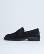 Topshop Cole Premium suede loafer in chocolate