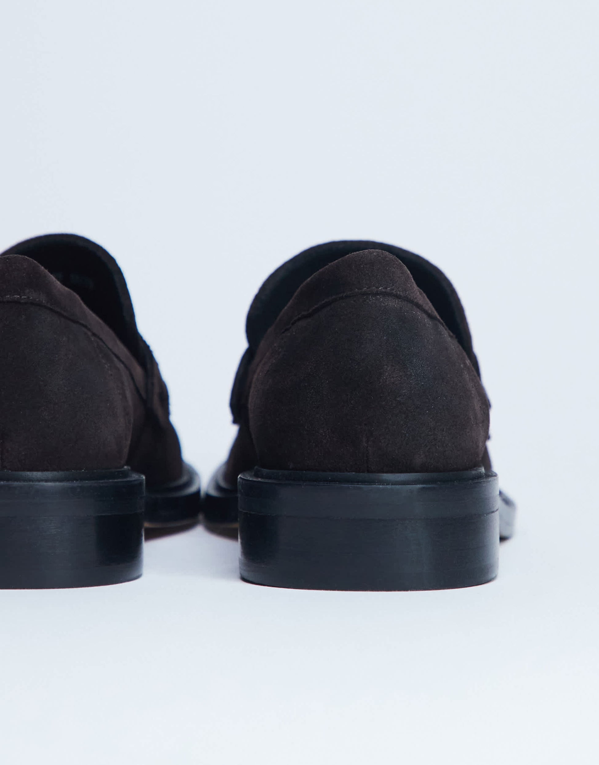 Topshop Cole Premium suede loafer in chocolate