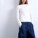 Topshop Langarmshirt in Elfenbein