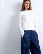 Topshop clean long sleeve top in ivory
