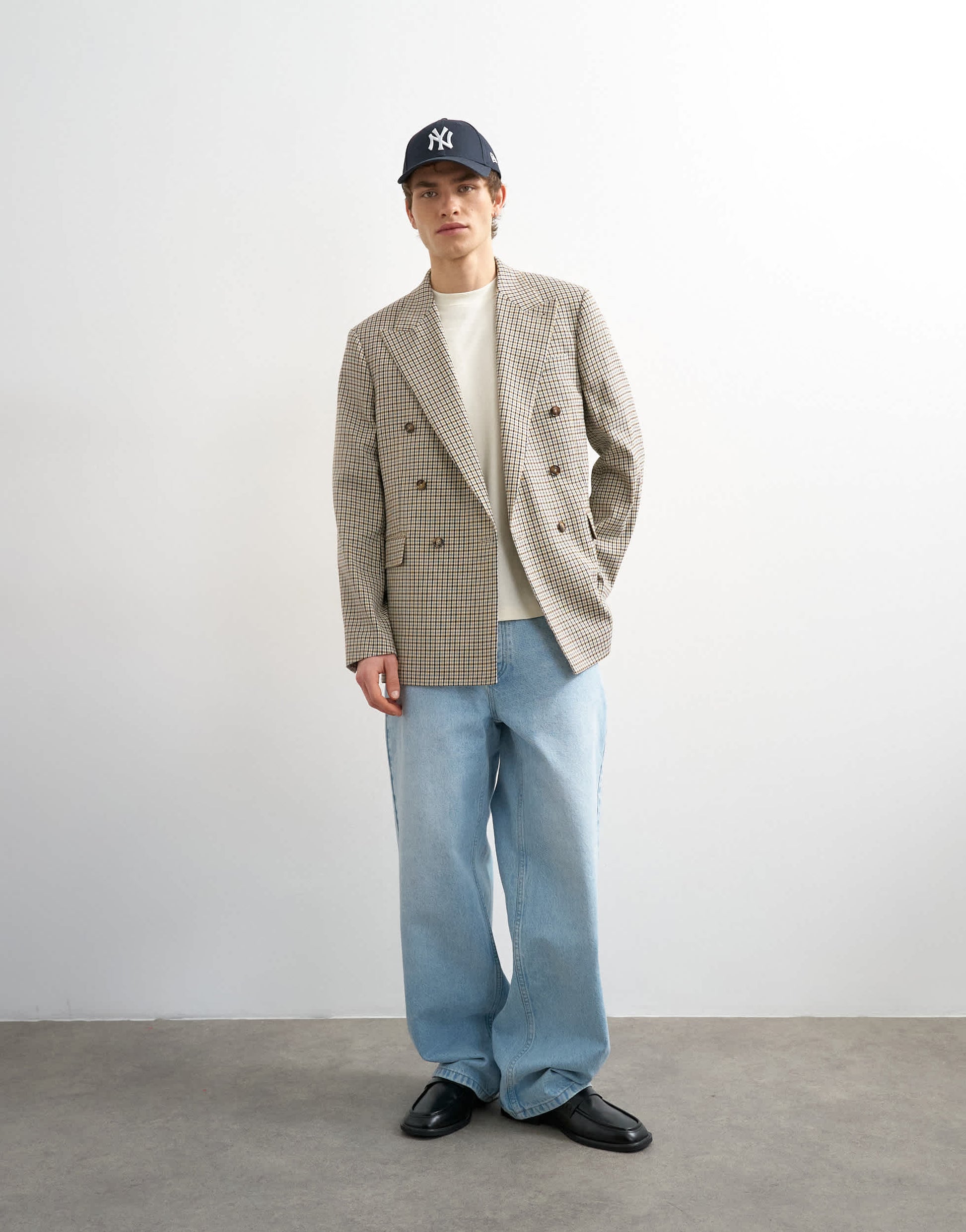 Topman relaxed gingham check blazer in multi
