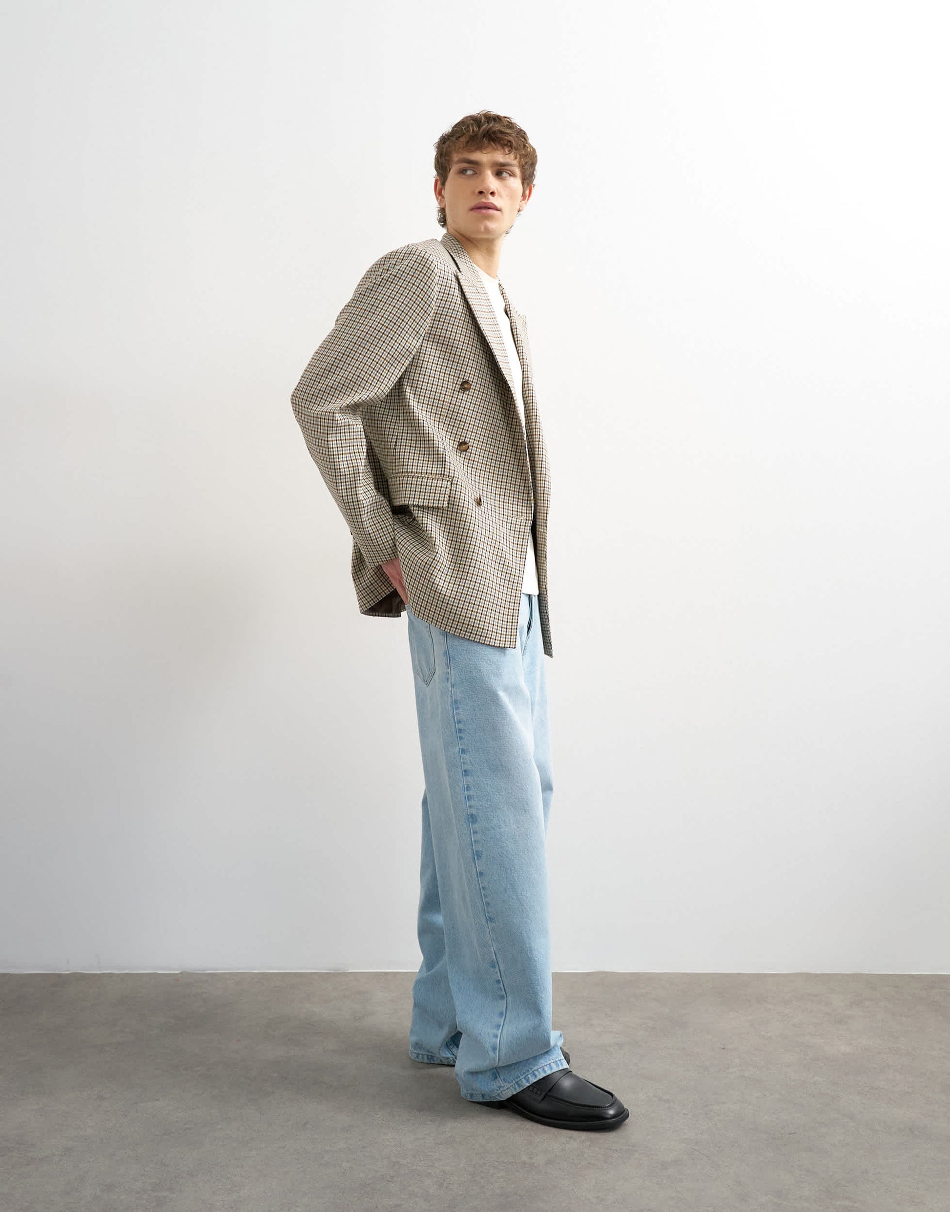 Topman relaxed gingham check blazer in multi