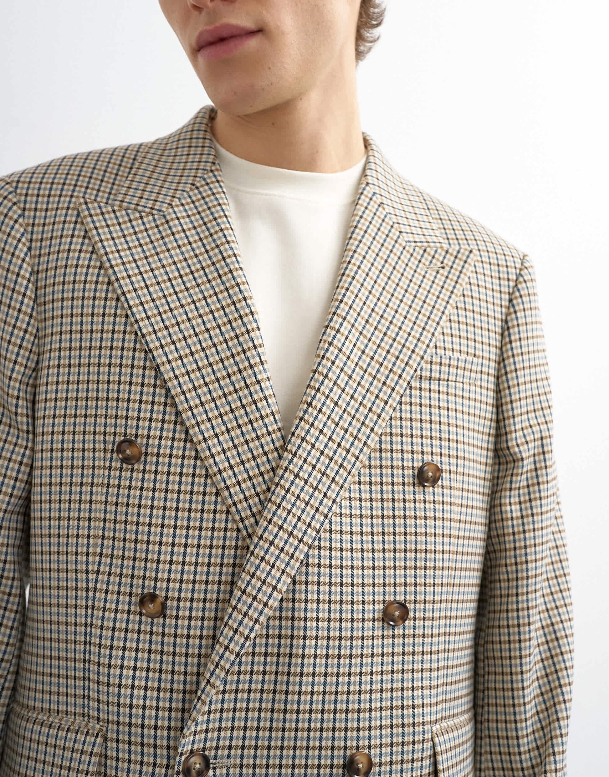 Topman relaxed gingham check blazer in multi