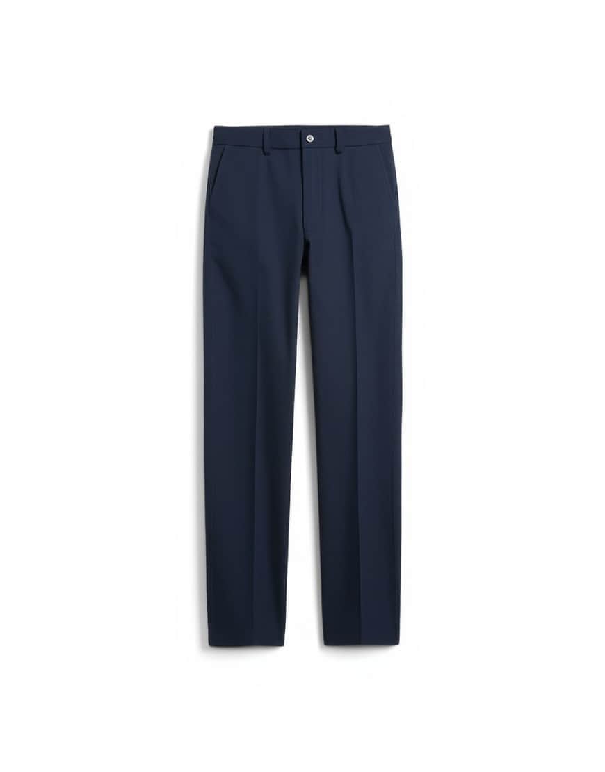 Topman straight fit linen rich trousers in navy