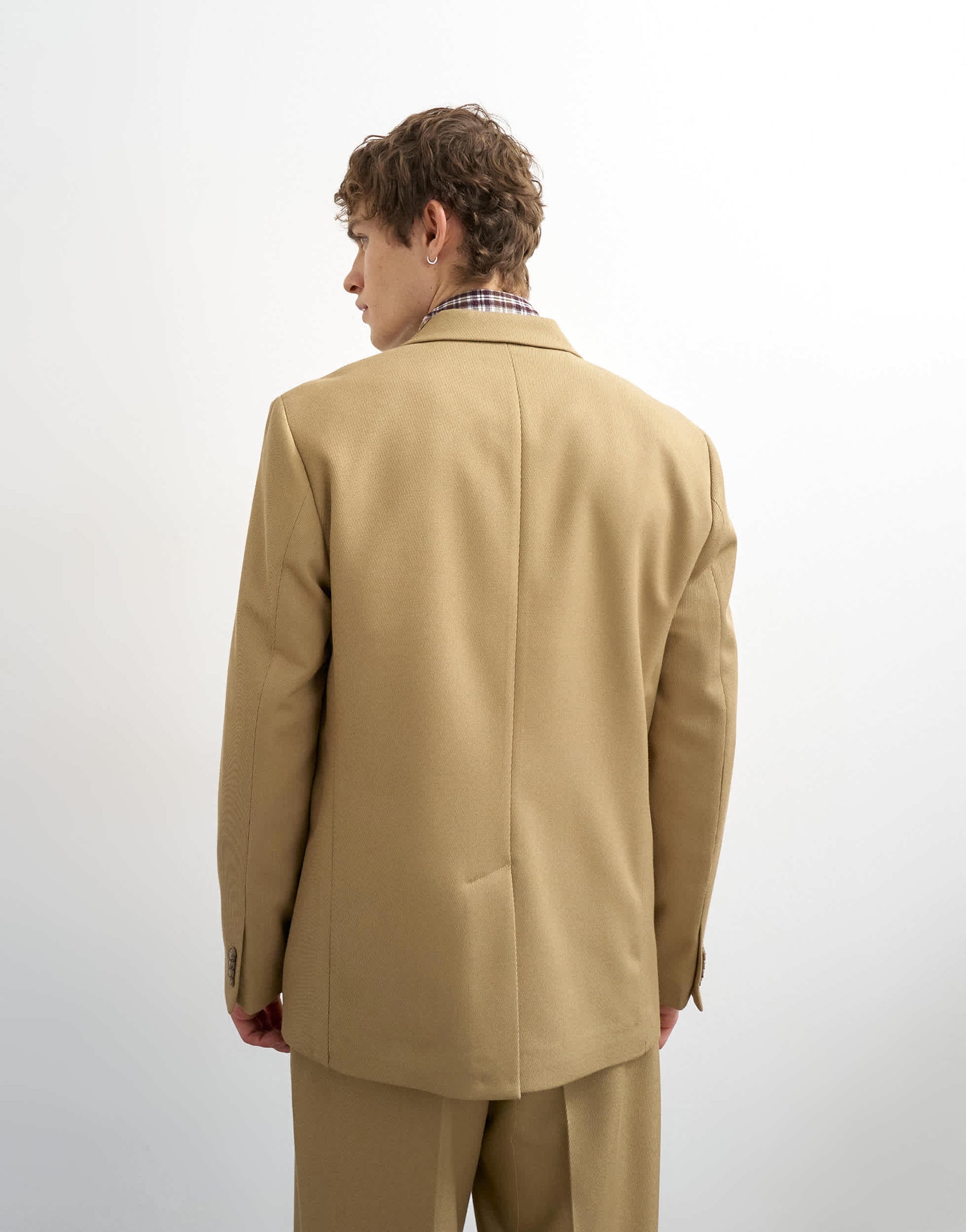 Topman relaxed twill suit jacket in beige