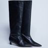 Topshop Sophie Premium Lederstiefel mit spitzer Zehenpartie, kniehoch, schwarz