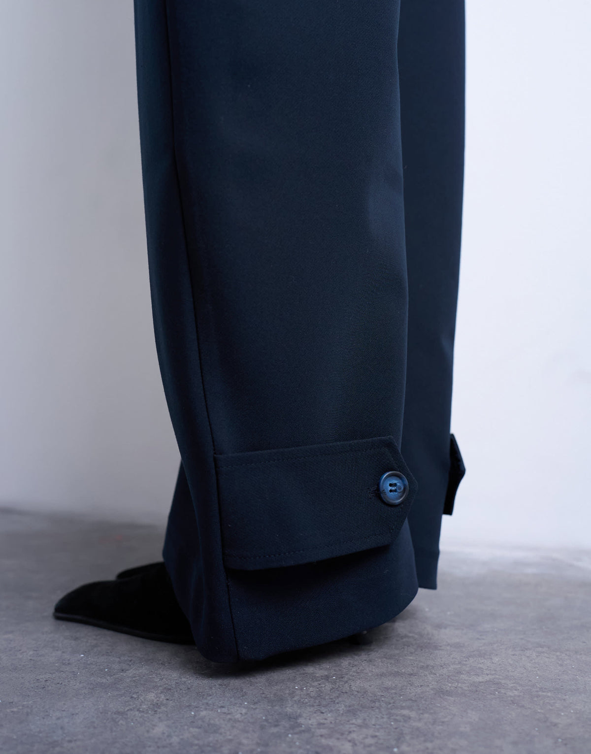 Topshop barrel leg tailored trousers in navy