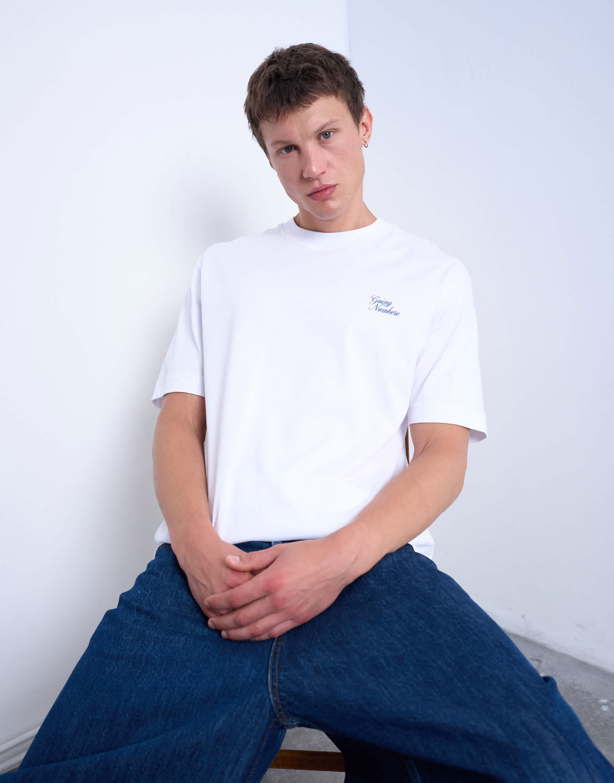 Topman relaxed for Going Nowhere print t-shirt in white