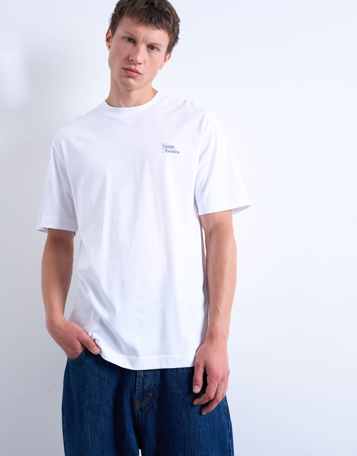 Topman relaxed for Going Nowhere print t-shirt in white