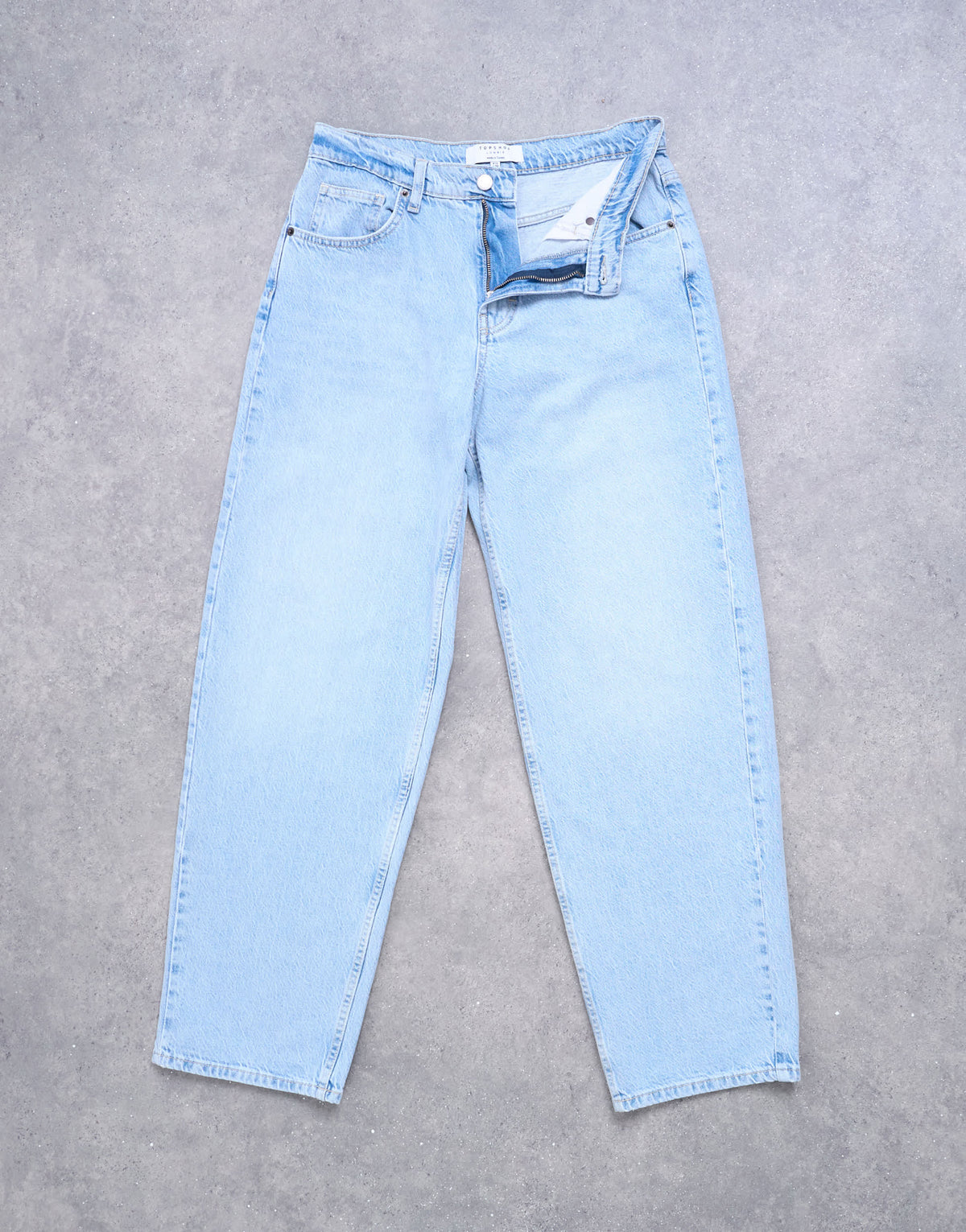 Topshop Lowrie low rise baggy jean in bleach