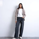 Topshop Lowrie low rise baggy jean in washed black