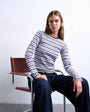 Topshop stripe long sleeve everyday tee in purple