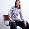 Topshop gestreiftes Langarm-T-Shirt für jeden Tag in Lila