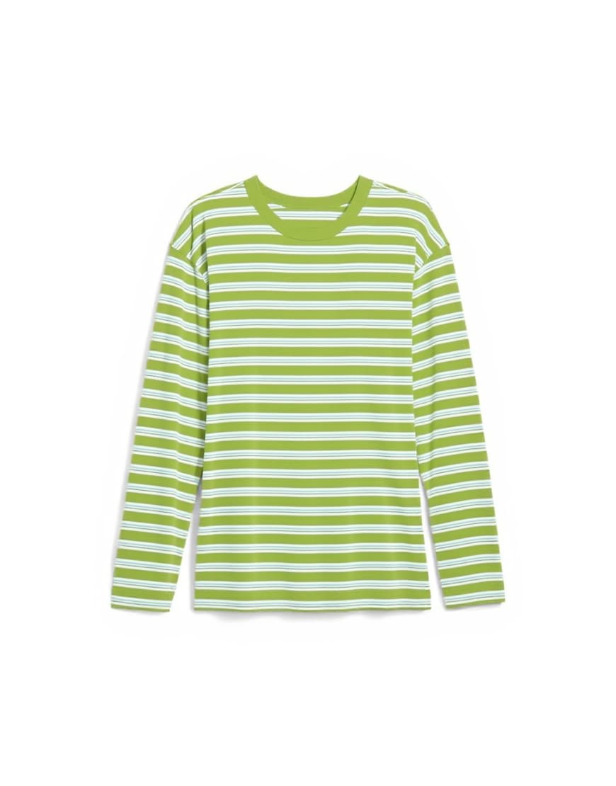Topshop stripe long sleeve slouchy skater tee in mint green