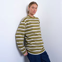 Topshop stripe long sleeve slouchy skater tee in khaki 