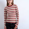 T-shirt rayé à manches longues Topshop bordeaux, idéal au quotidien