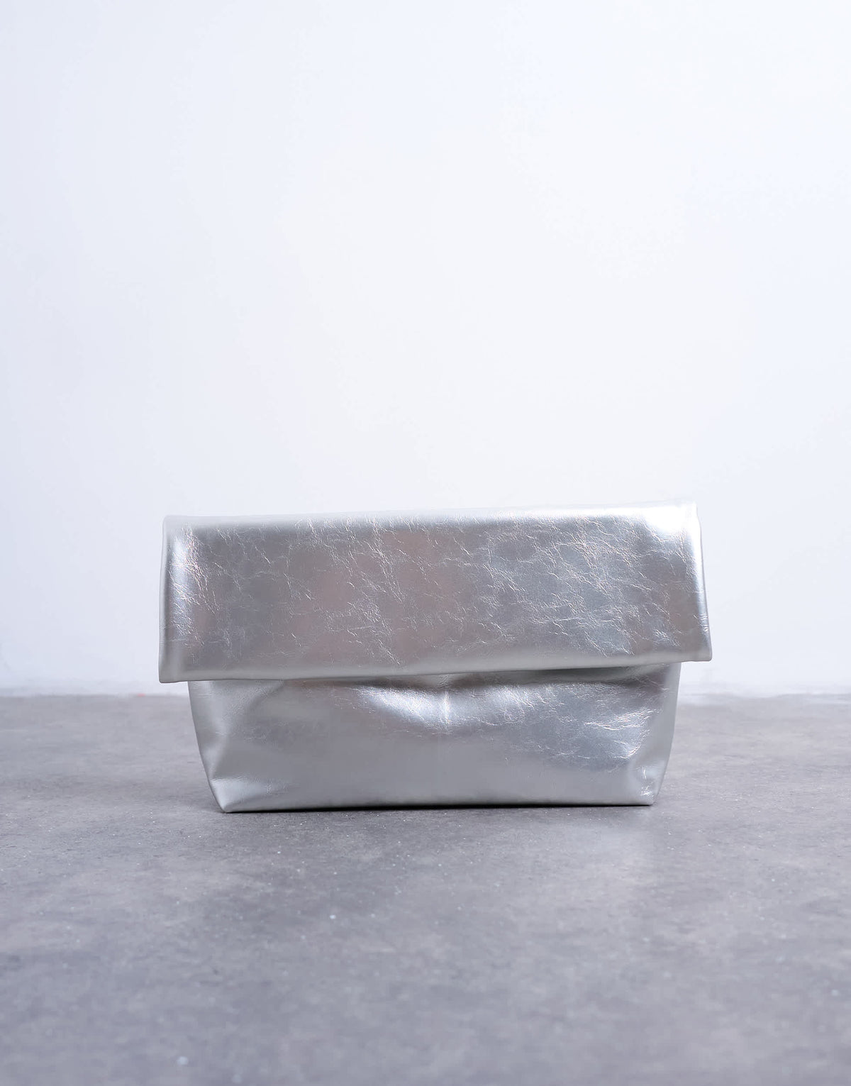 Topshop Georgia folded clutch grab bag in silver