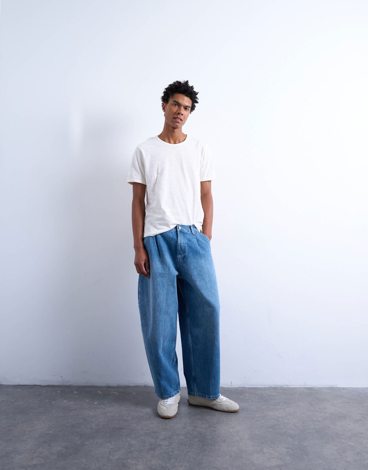 Topman cropped fit slub t-shirt in white