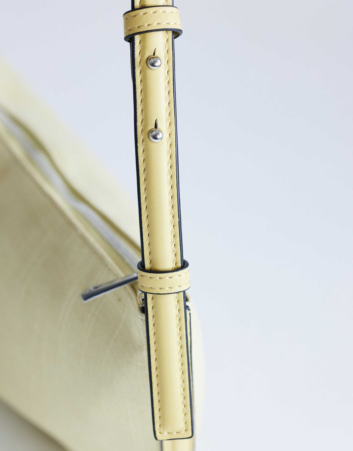 Topshop Curly medium canvas scoop shoulder bag in lemon