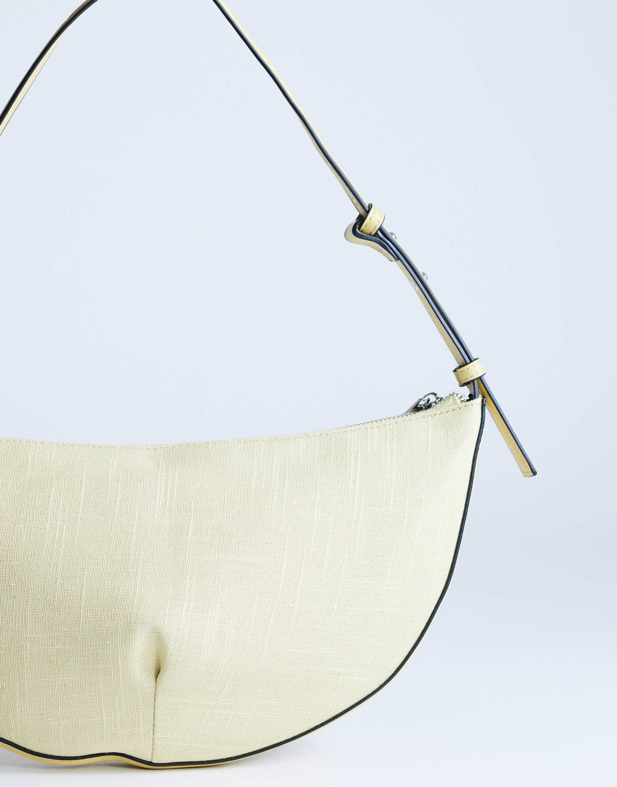 Topshop Curly medium canvas scoop shoulder bag in lemon