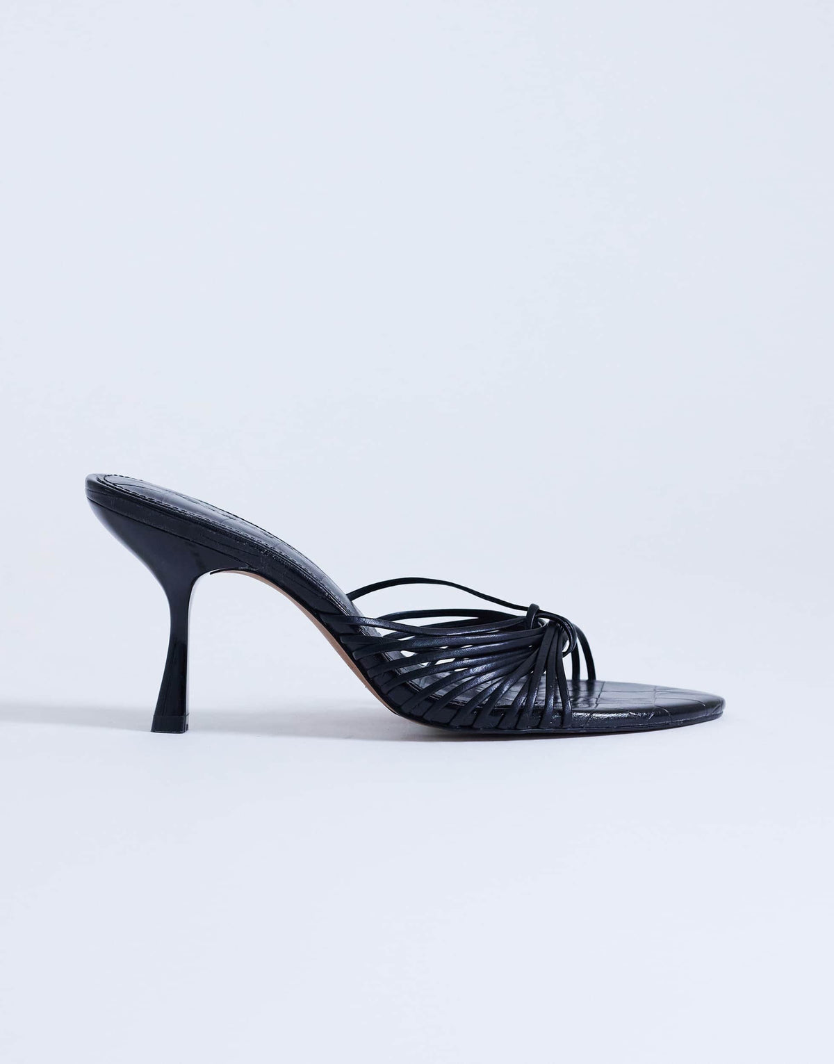 Topshop Simba strappy mule high sandal in black