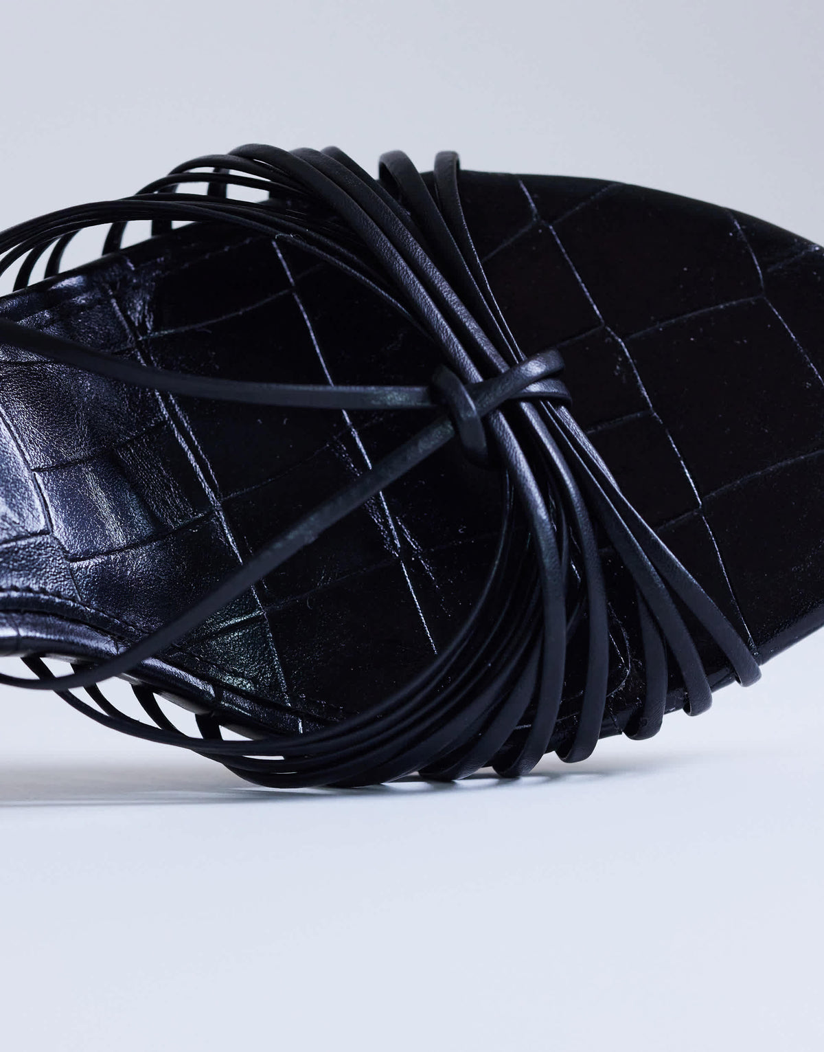 Topshop Simba strappy mule high sandal in black