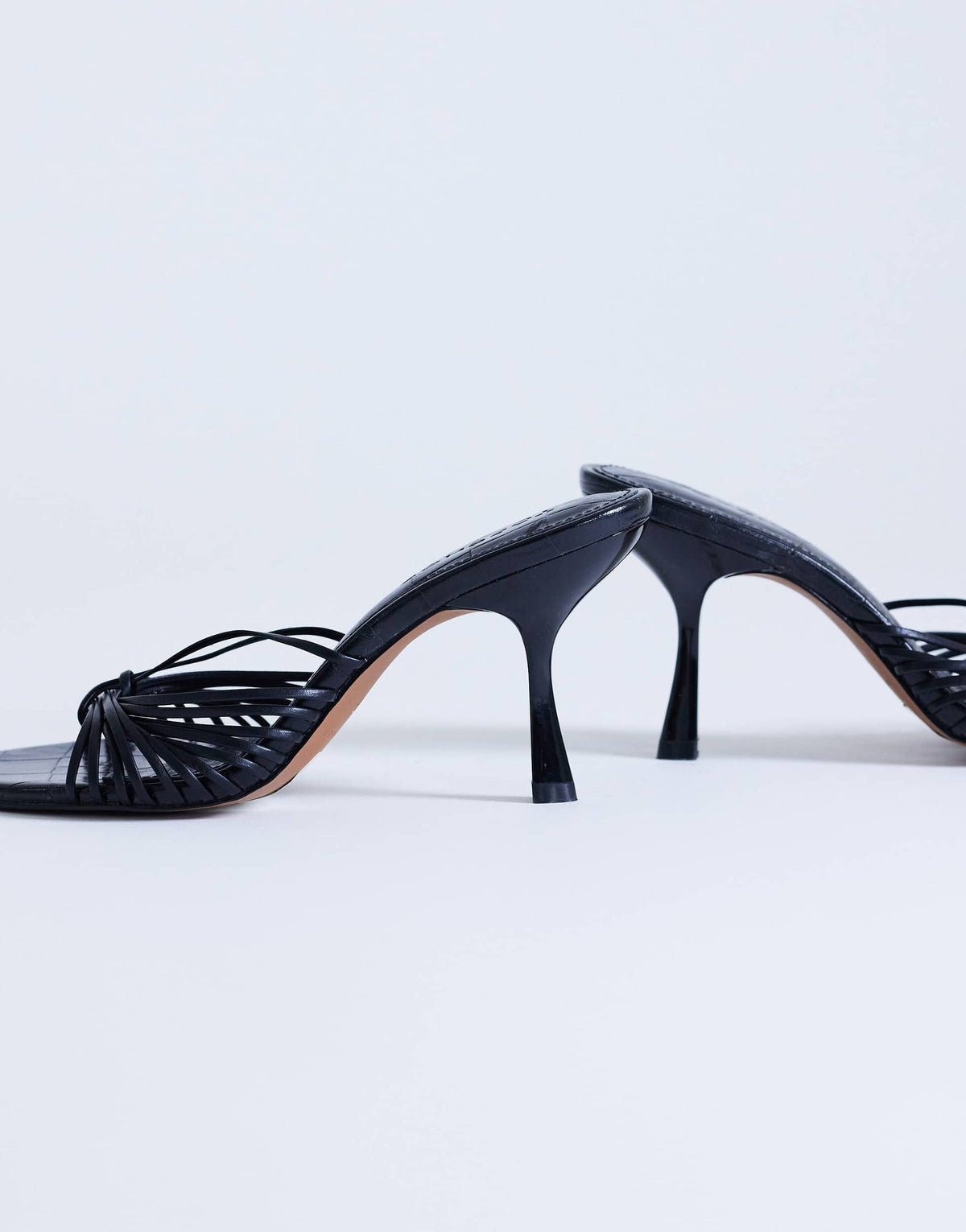 Topshop Simba strappy mule high sandal in black