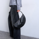 Topshop Curly scoop shoulder bag in black