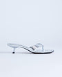 Topshop Solo strappy mule mid heel sandal in silver