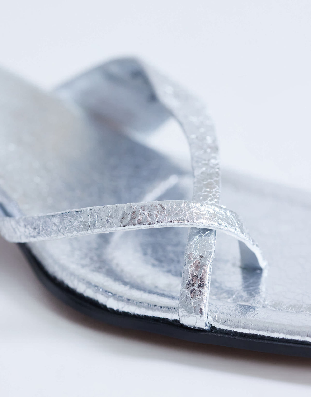 Topshop Solo strappy mule mid heel sandal in silver