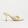 Topshop Simba Riemchen-Mules mit hohem Absatz in Gold