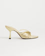 Topshop Simba strappy mule high sandal in gold