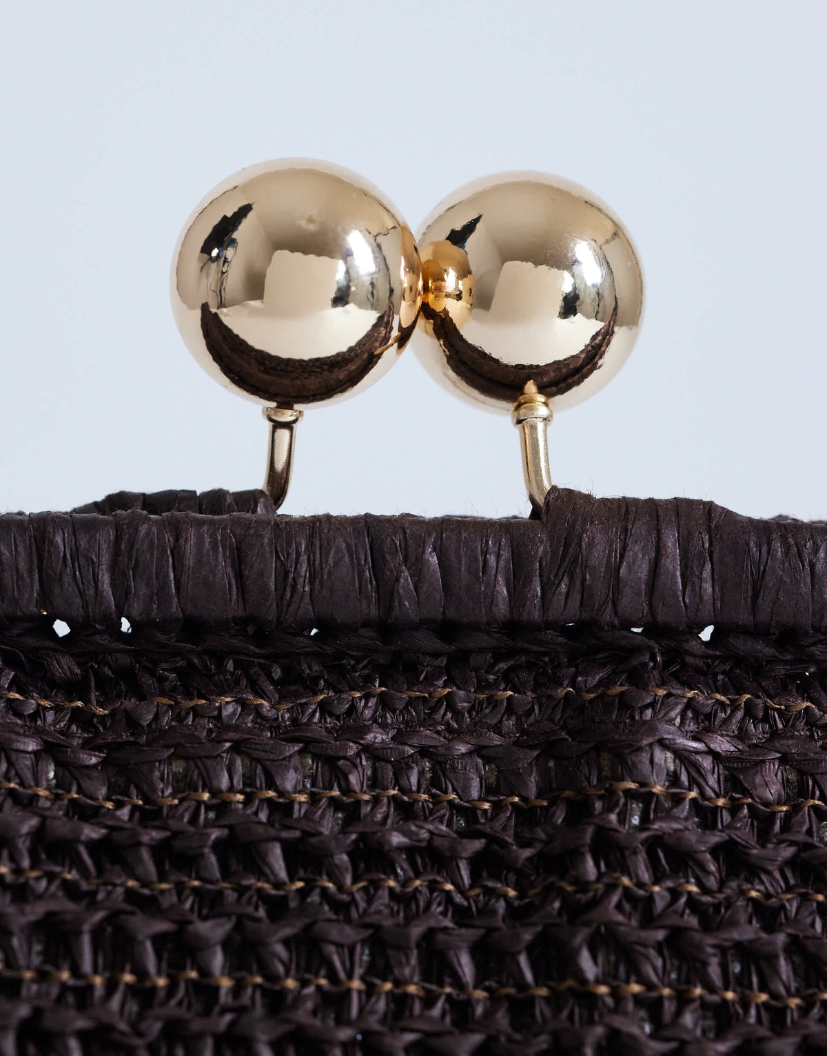 Topshop Abbie medium woven clutch bag in chocolate