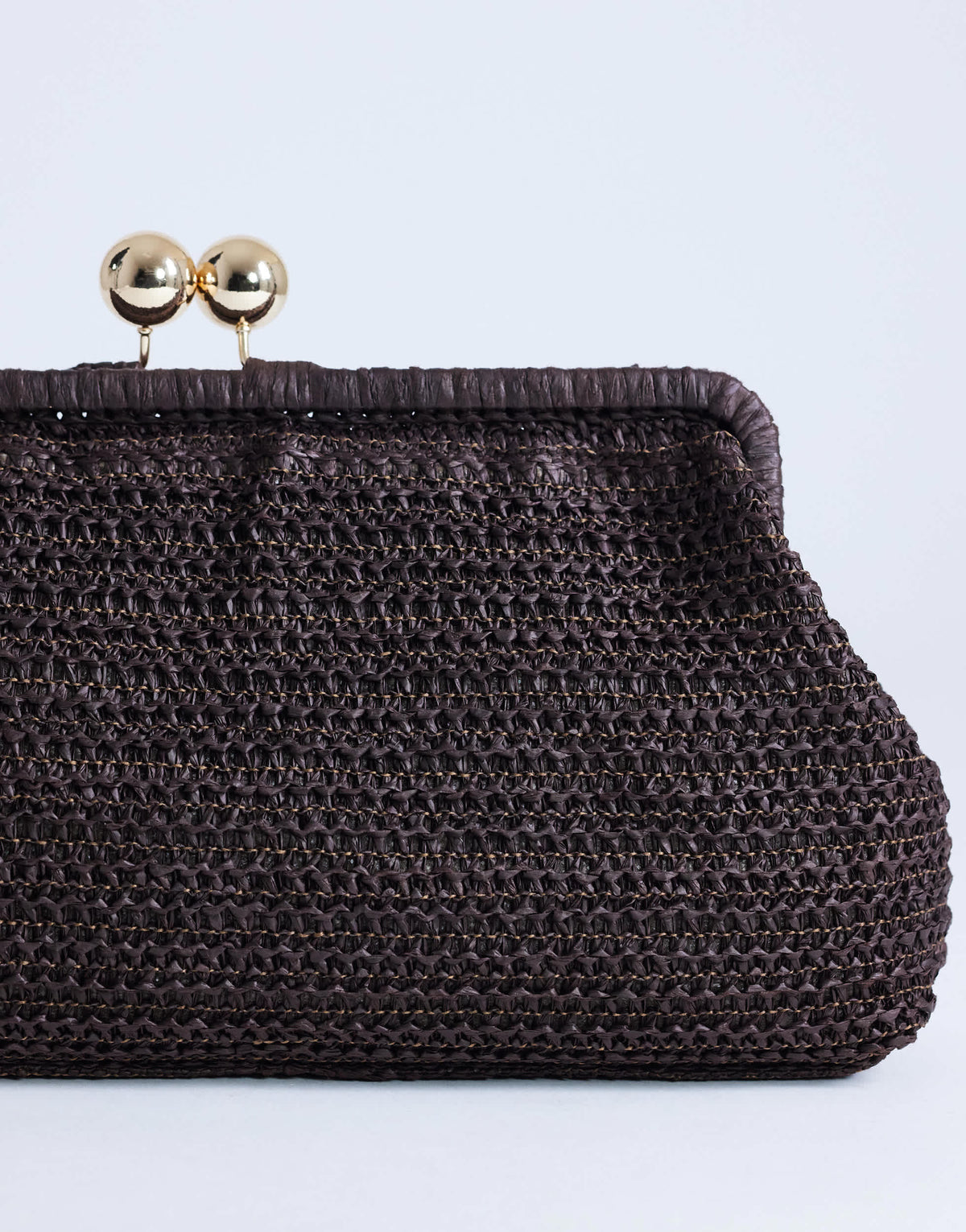 Topshop Abbie medium woven clutch bag in chocolate