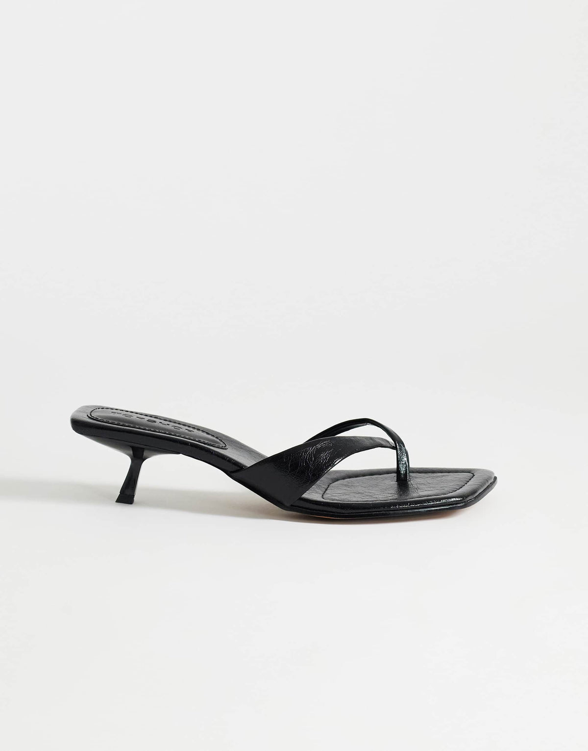 Topshop Solo strappy mule mid heel sandal in black