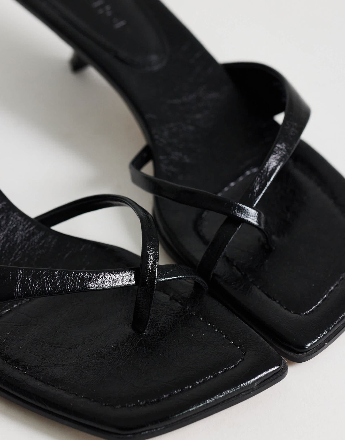 Topshop Solo strappy mule mid heel sandal in black