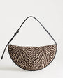 Topshop Curly medium canvas scoop shoulder bag in zebra