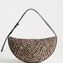 Topshop Curly medium canvas scoop shoulder bag in zebra