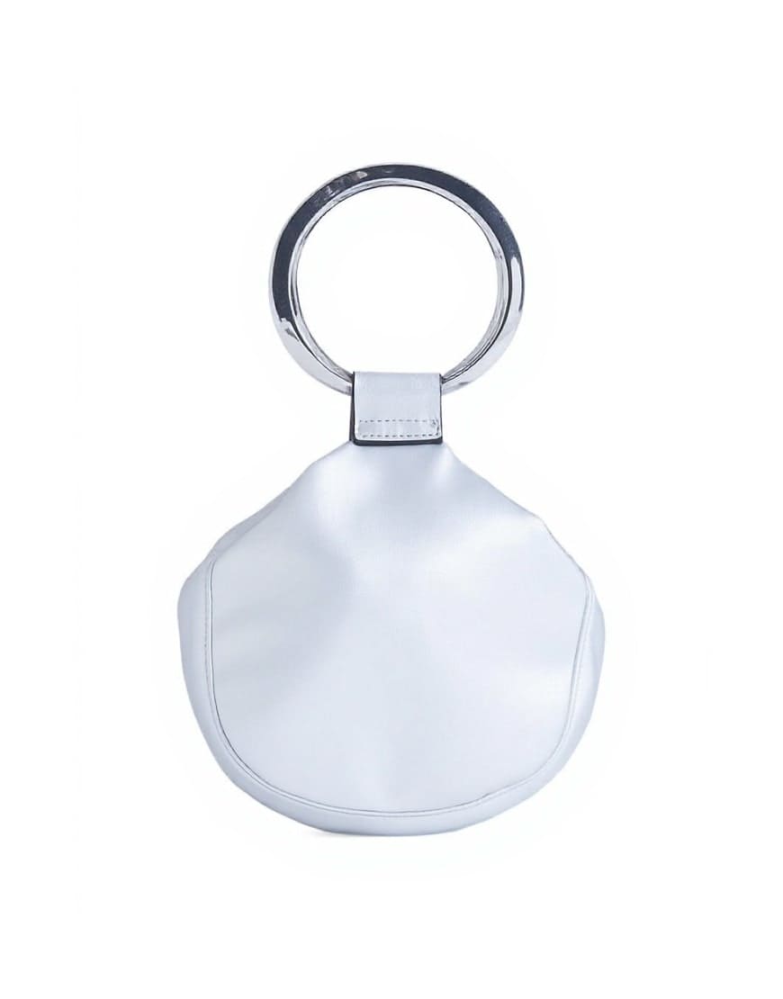 Topshop Cherry metal handle grab bag in silver