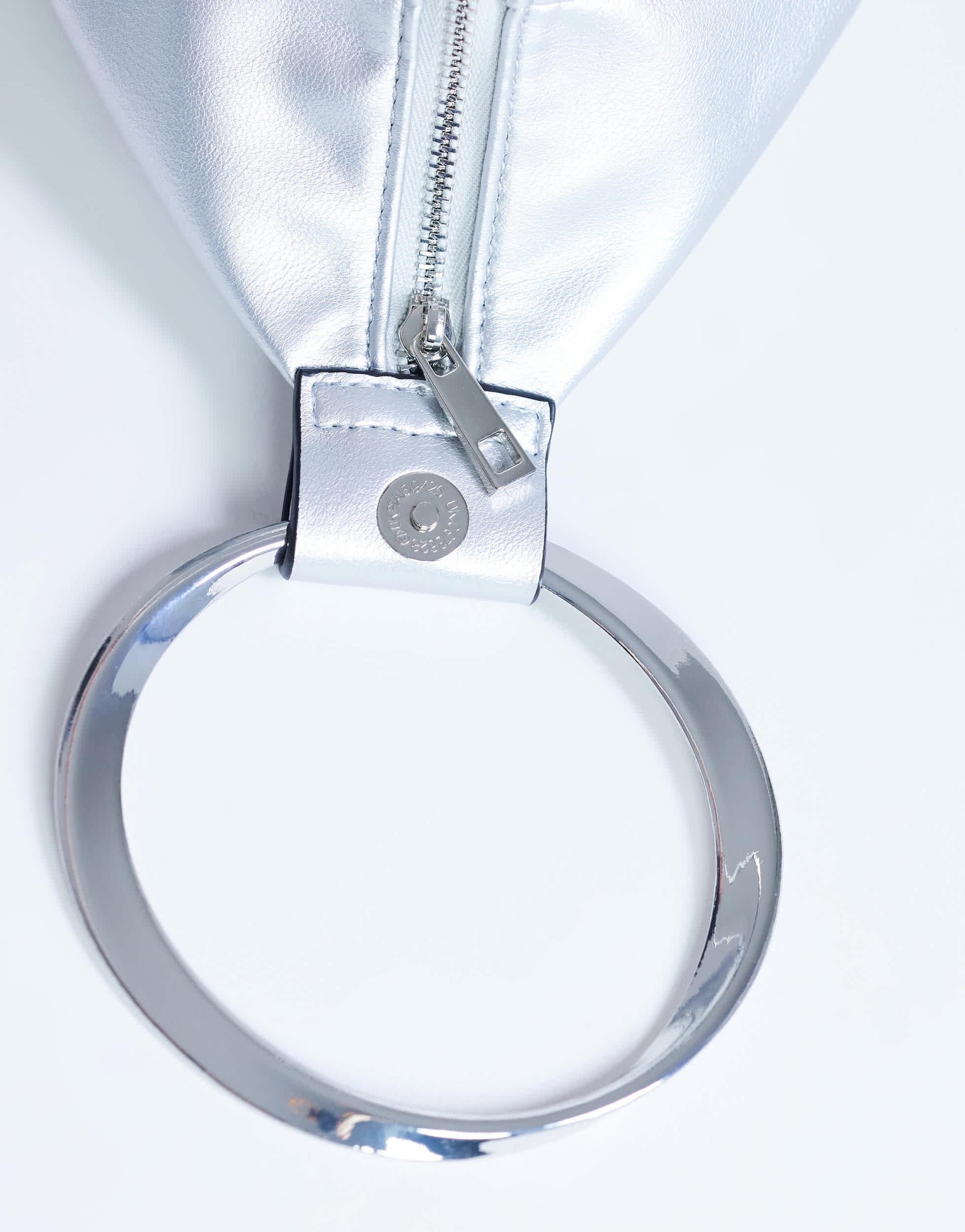 Topshop Cherry metal handle grab bag in silver