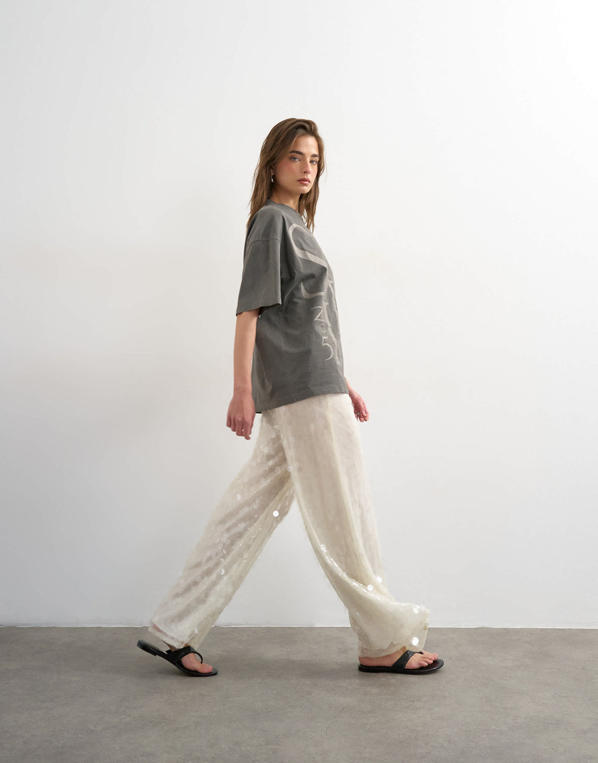Topshop sequin tailored trouser in white