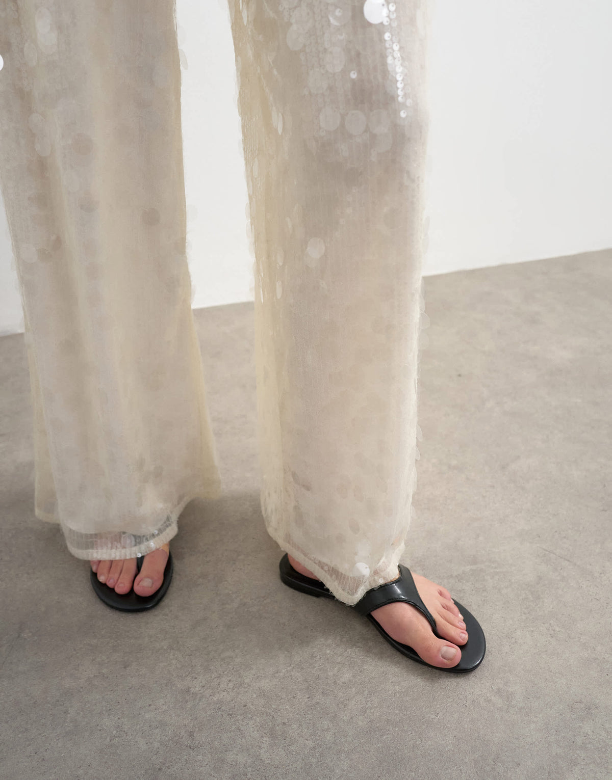 Topshop sequin tailored trouser in white