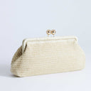 Topshop Abbie woven clutch bag in natural