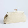 Topshop Abbie woven clutch bag in natural
