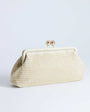 Topshop Abbie medium woven clutch bag in natural