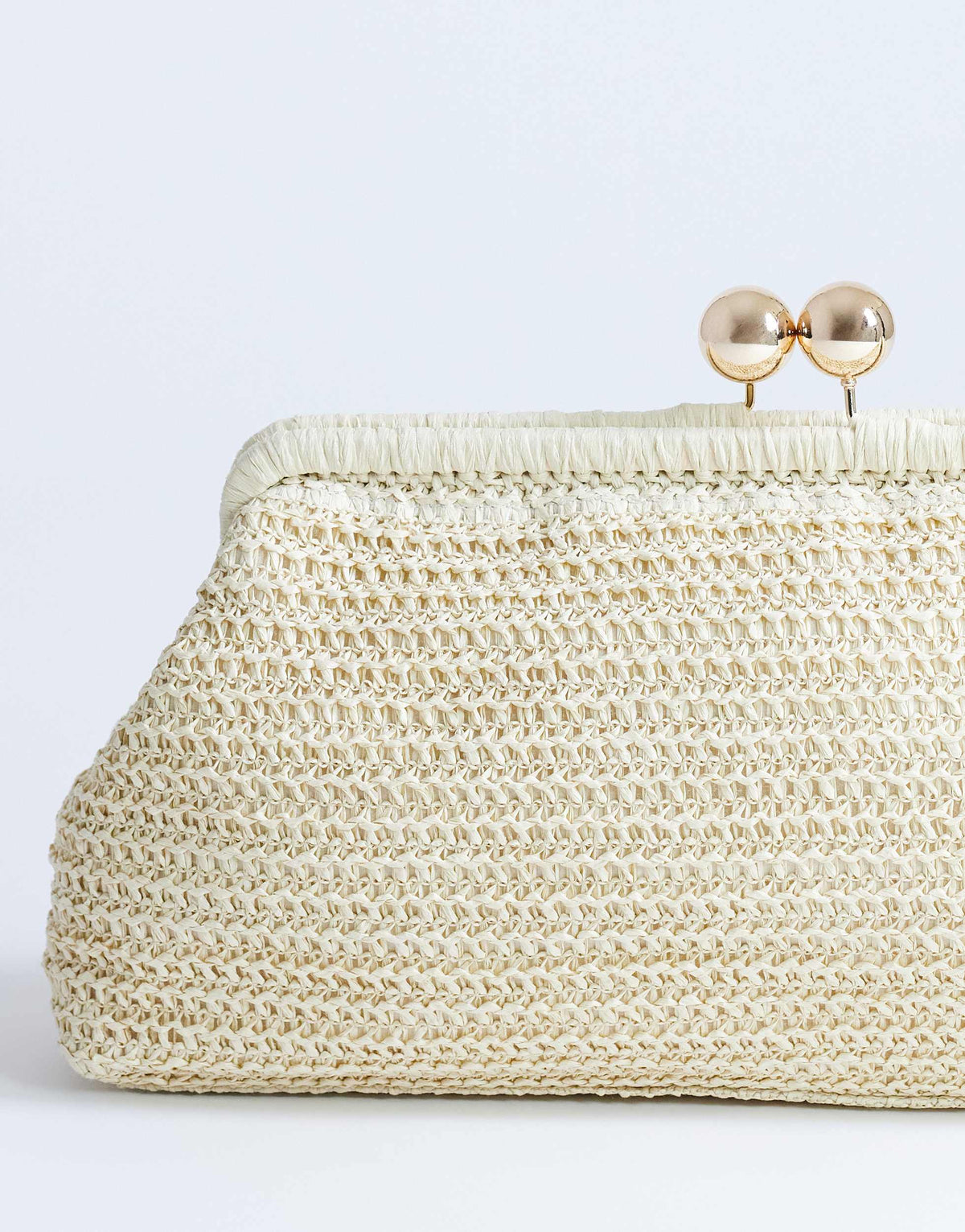 Topshop Abbie medium woven clutch bag in natural