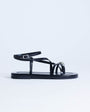 Topshop Sabrina metal toe flat sandal in black