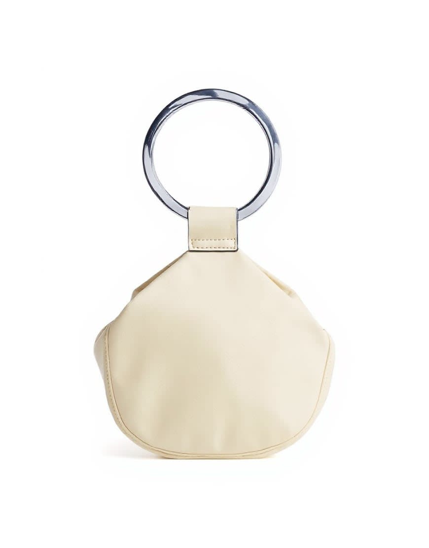Topshop Cherry metal handle grab bag in buttermilk
